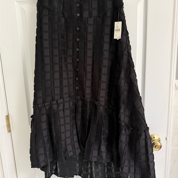 Anthropologie Maeve Merida Flounced Hi- Lo Textured Midi Skirt - Size 4 - Picture 8 of 8